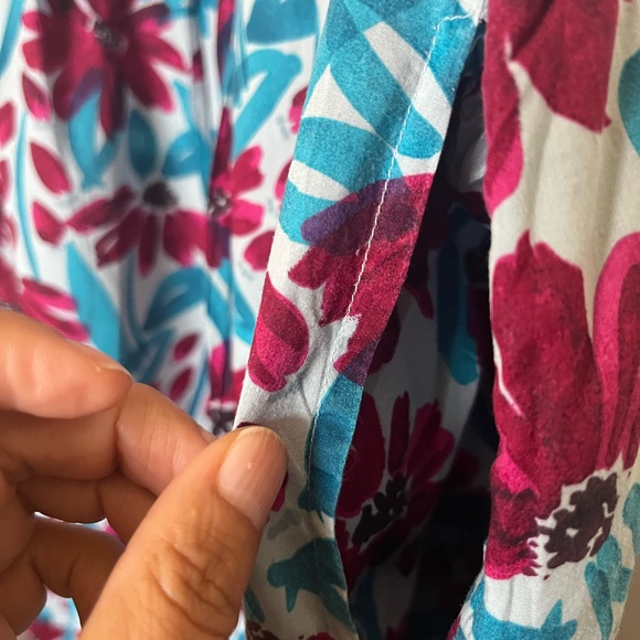 Seasalt Cornwall Blue Cotton A line Summer Floral Dress with pockets USA 4 Uk 8 - Picture 2 of 7